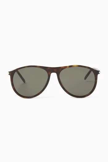 Aviator D-frame Sunglasses in Recycled Acetate