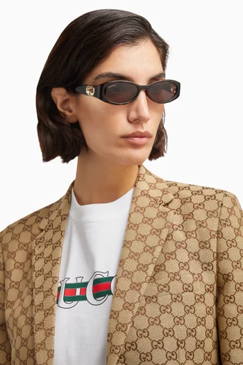 نظارة شمسية بإطار بيضاوي أسيتات معاد تدويره