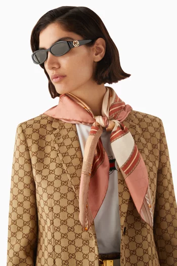 نظارة شمسية بإطار بيضاوي أسيتات معاد تدويره