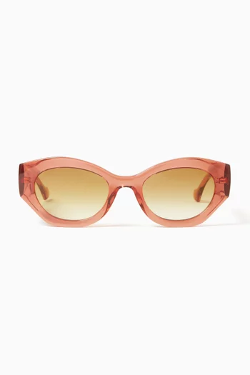 Buy Gucci Pink Round Sunglasses in Acetate For Women Online Ounass UAE