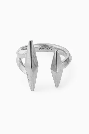 Double Diamond-cut Ring in Metal