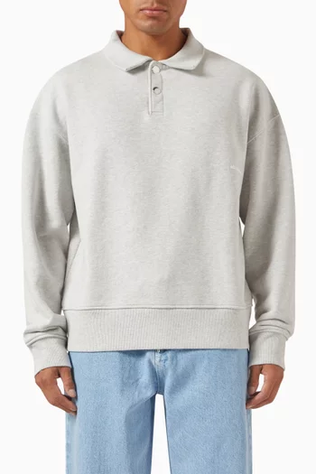Polo Sweatshirt in Cotton-jersey