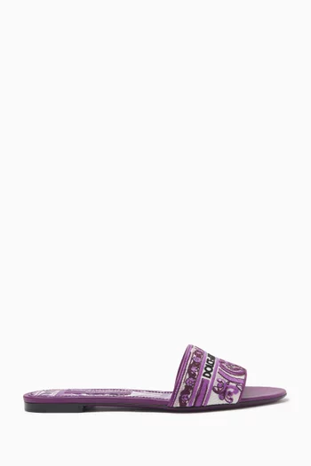 Bianca Majolica-print Slides in Jacquard