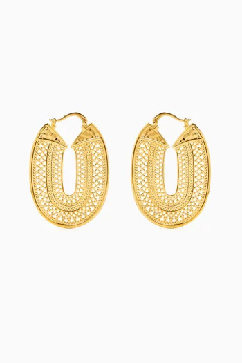 Beautiful Hoop Earrings in 18kt Gold-plated Metal