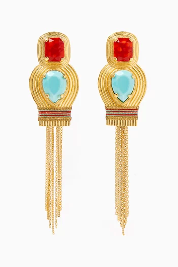 Sophisticated  Crystal Earrings in 14kt Gold-plated Metal