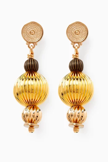 Feminine Beaded Earrings in 14kt Gold-plated Metal