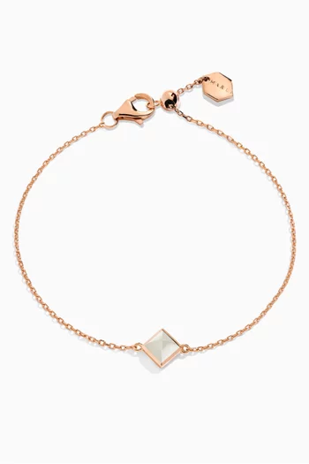 Cleo Pyramid Moonstone Chain Bracelet in 18kt Rose Gold