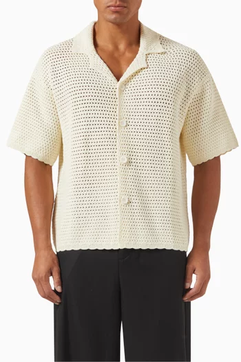 Crochet Crop Shirt in Cotton