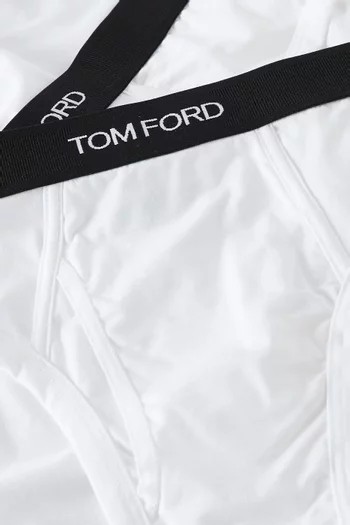Logo Waistband Briefs in Cotton, Pack of 2