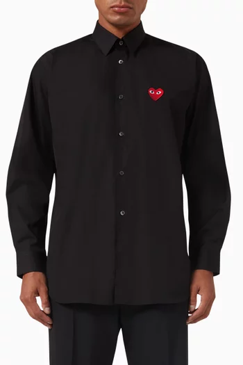 Heart Embroidered Shirt in Cotton