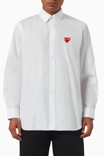 Heart Embroidered Shirt in Cotton