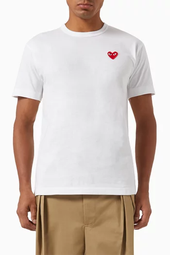 Heart Embroidery T-shirt in Cotton