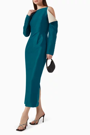 Shoulder-fold Gown in Taffeta