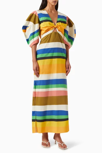 Gaia Printed Maxi Dress in Linen