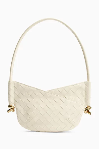 Mini Solstice Shoulder Bag in Intrecciato Leather