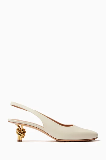 Knot 45 Slingback Pumps in Leather