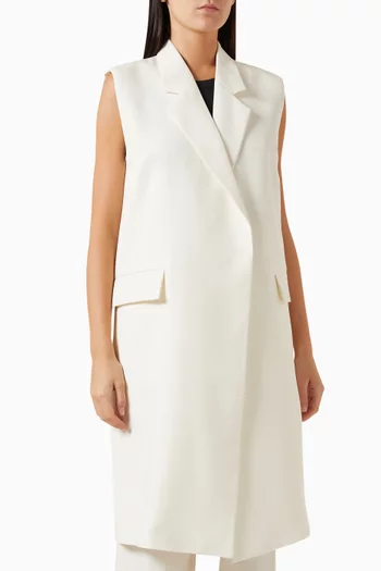 Sleeveless Coat in Viscose Blend