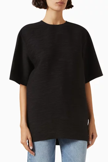 Crinkled Trapeze T-shirt in Viscose Blend