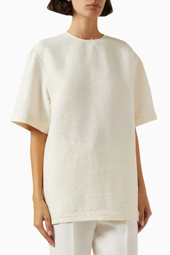 Crinkled Trapeze T-shirt in Viscose Blend