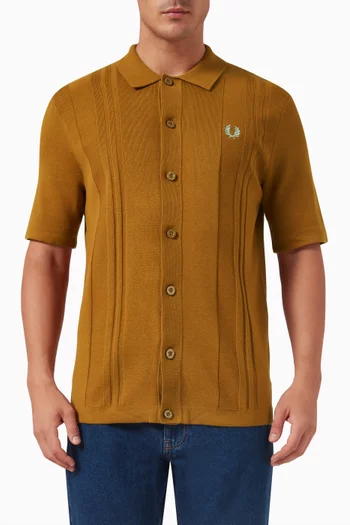 Button Through Shirt in Cotton Knit