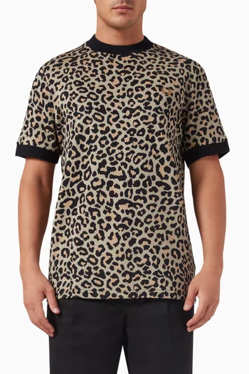 Leopard T-shirt in Cotton Jacquard