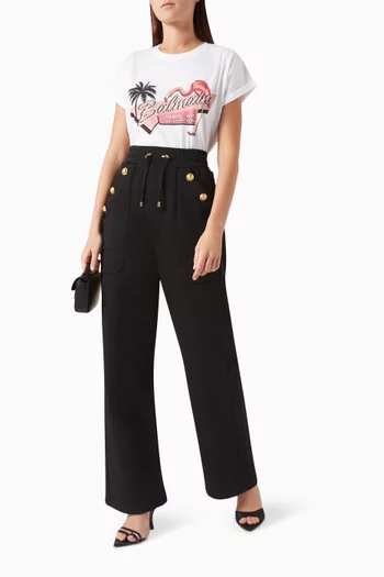 Logo Flamingo-print T-shirt in Cotton