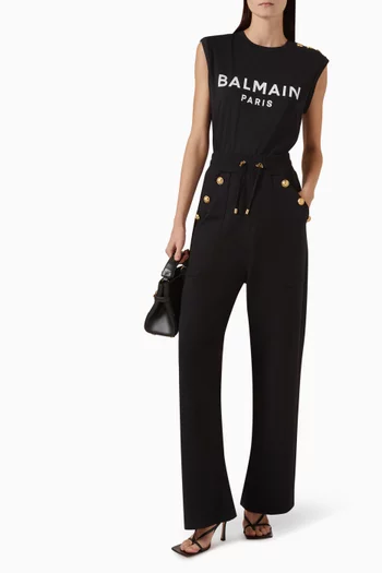 Button Logo Tank Top in Jersey