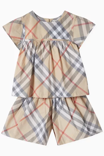 Marcy Check Shorts in Cotton