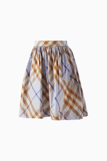 Vienna Check-print Skirt in Silk
