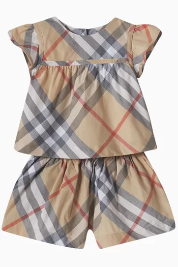 Marcy Check-print Shorts in Cotton Poplin