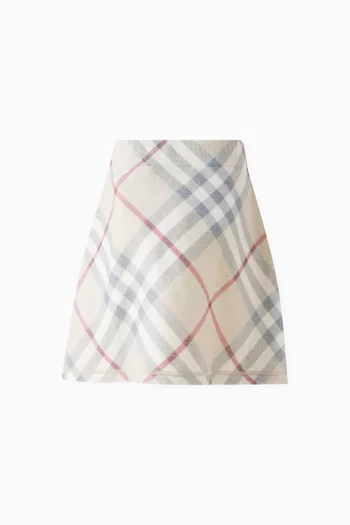 Laure Check-print Skirt in Wool