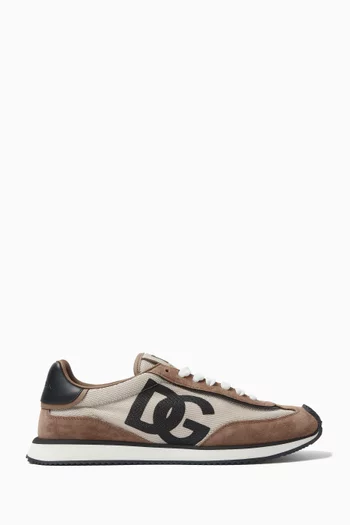 DG Logo Sneakers in Suede & Mesh