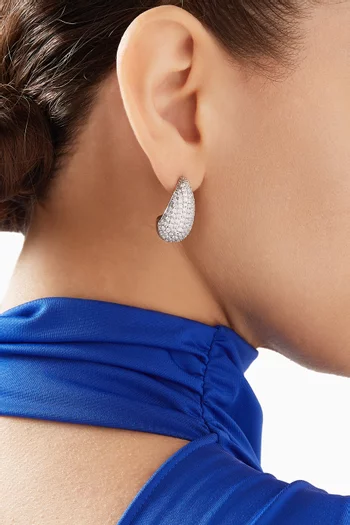 Gia Pavé Earrings in Silver-plated Brass