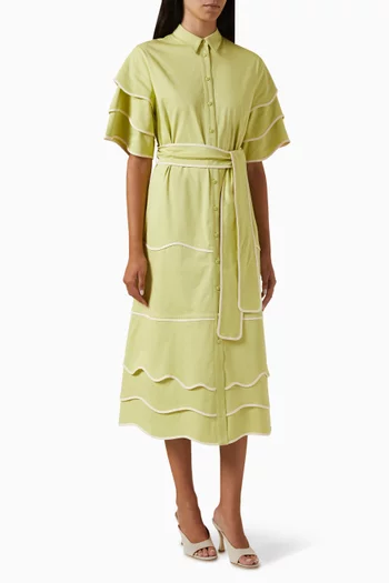 Rhodes Midi Dress in Cotton-blend