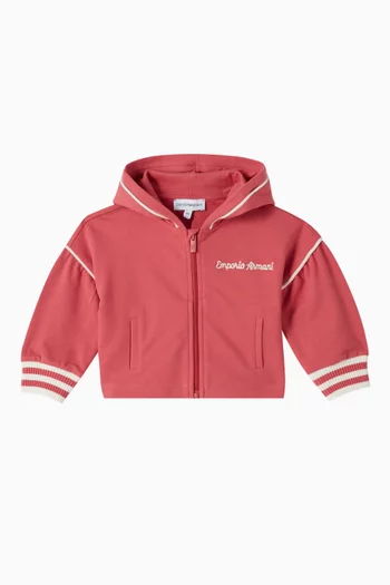 Logo Zip-up Hoodie in Cotton