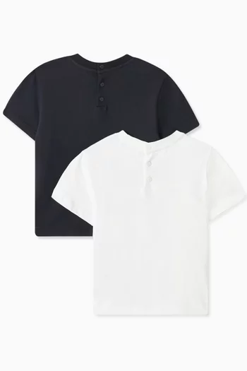 Graphic Logo T-shirt in Cotton, Set of Two