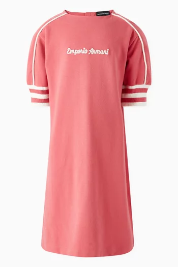 Logo Tape Dress in Cotton-terry