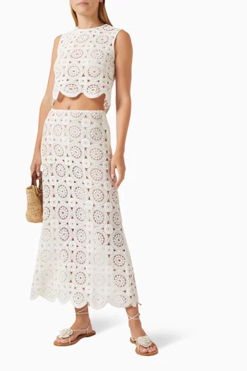 Dido Top & Skirt Lace Set in Cotton