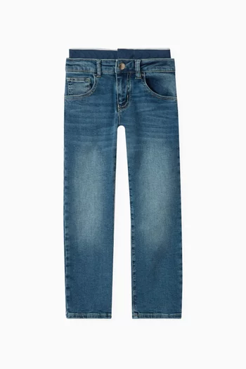 Logo Waistband Jeans in Cotton-denim