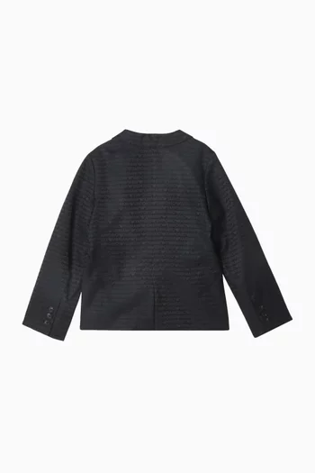 Logo Print Blazer in Cotton-blend
