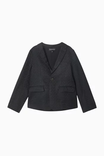 Logo Print Blazer in Cotton-blend