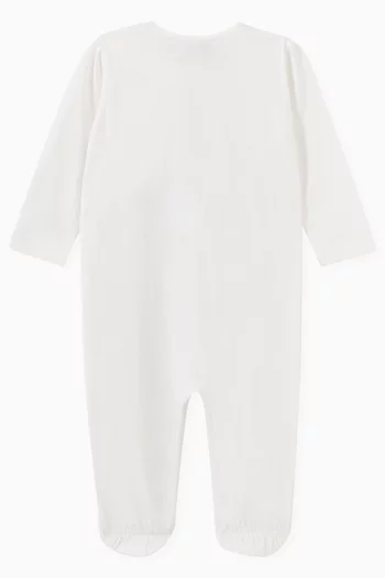 Ruffle Logo Jumpsuit in Cotton