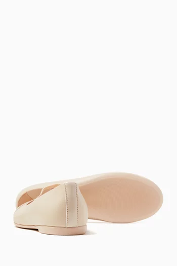 Logo-strap Ballet Flats in Nappa