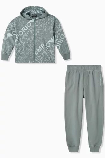 EA Logo Tracksuit Set in Cotton-blend