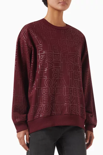 Lettering Sweatshirt in Cotton-blend
