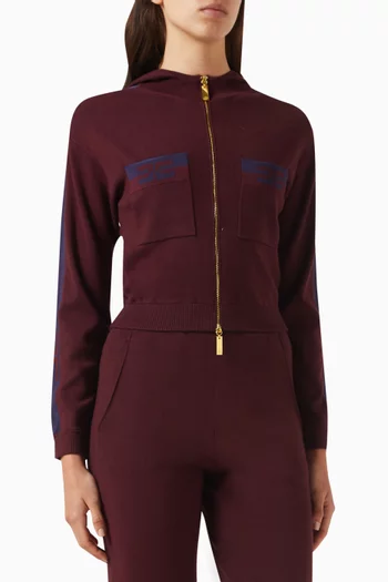 Logo Crop Sweatshirt in Viscose Blend
