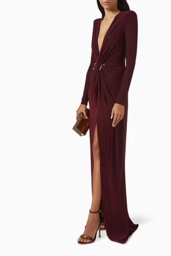 Red Carpet Maxi Dress in Lurex Jersey