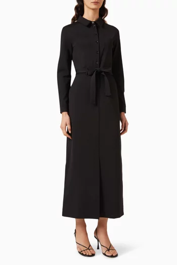 Kali Belted Midi Dress in Viscose Blend