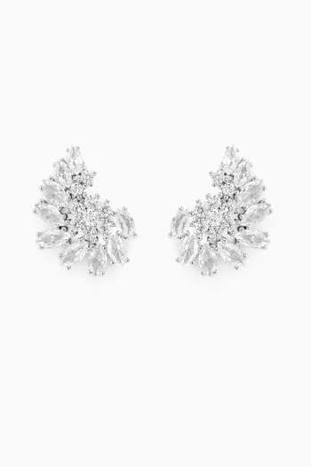 Wing Crystal Earrings in Sterling Silver