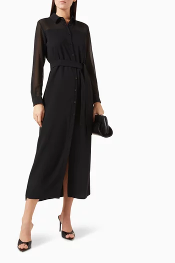 Uruguay Shirt Midi Dress in Georgette